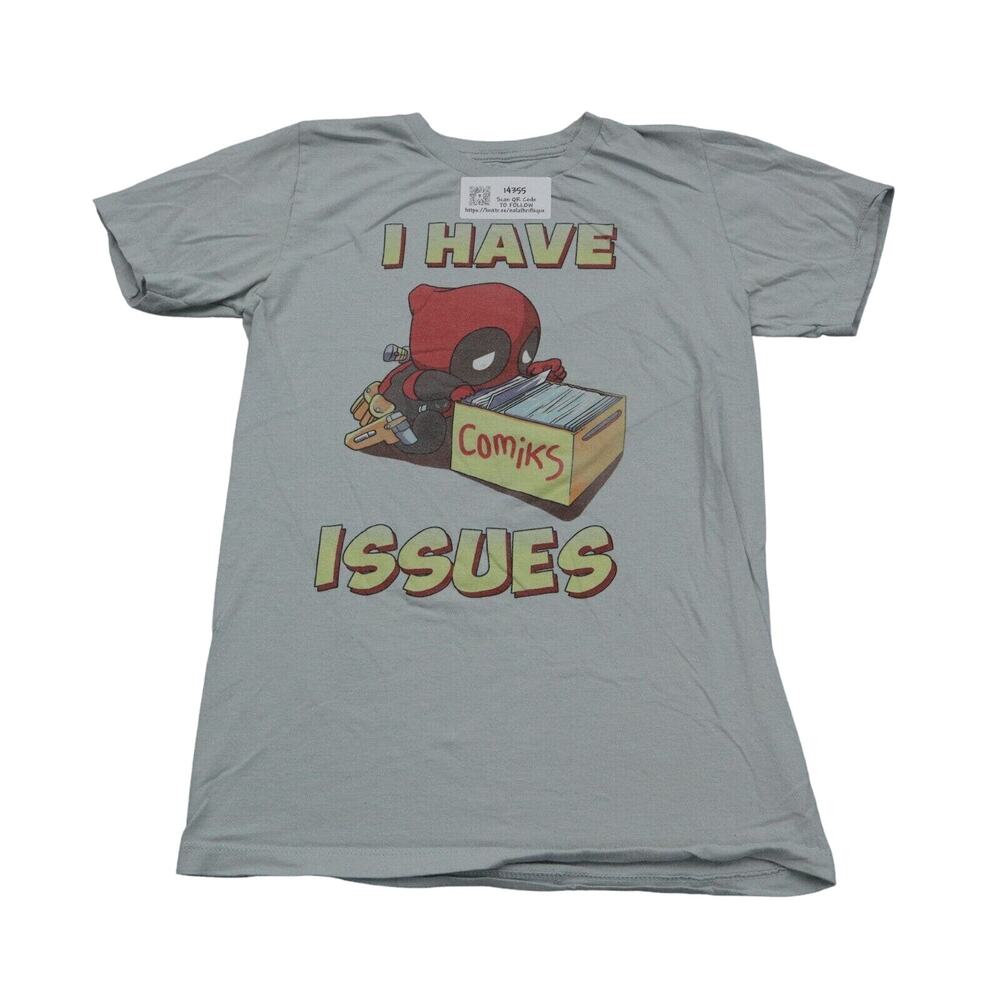 Welovefine Shirt Mens S Gray Short Sleeve Character Inspired Round Neck Tee